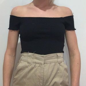 Off shoulder crop top